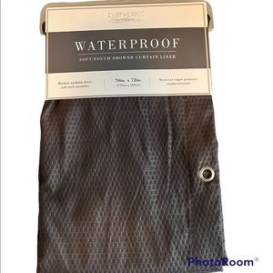 NWT Bath Bliss Gray Fabric Shower Curtain